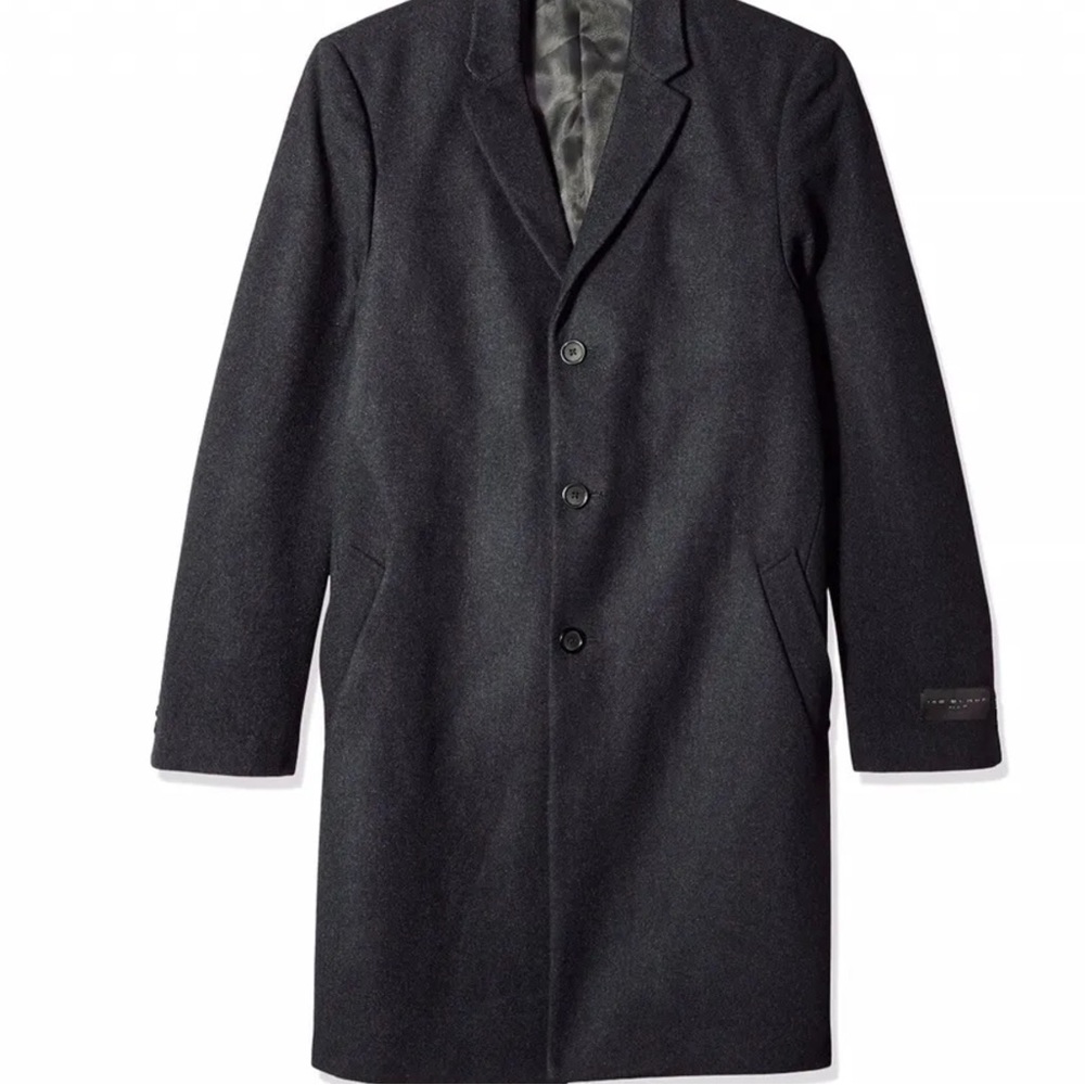 Men’s Ike Behar Overcoat Black 50T